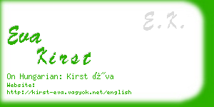 eva kirst business card